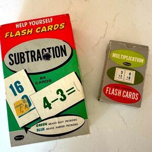 Whitman Flash Cards Set -  Set of TWO Large and Small / Subtraction / Multiply